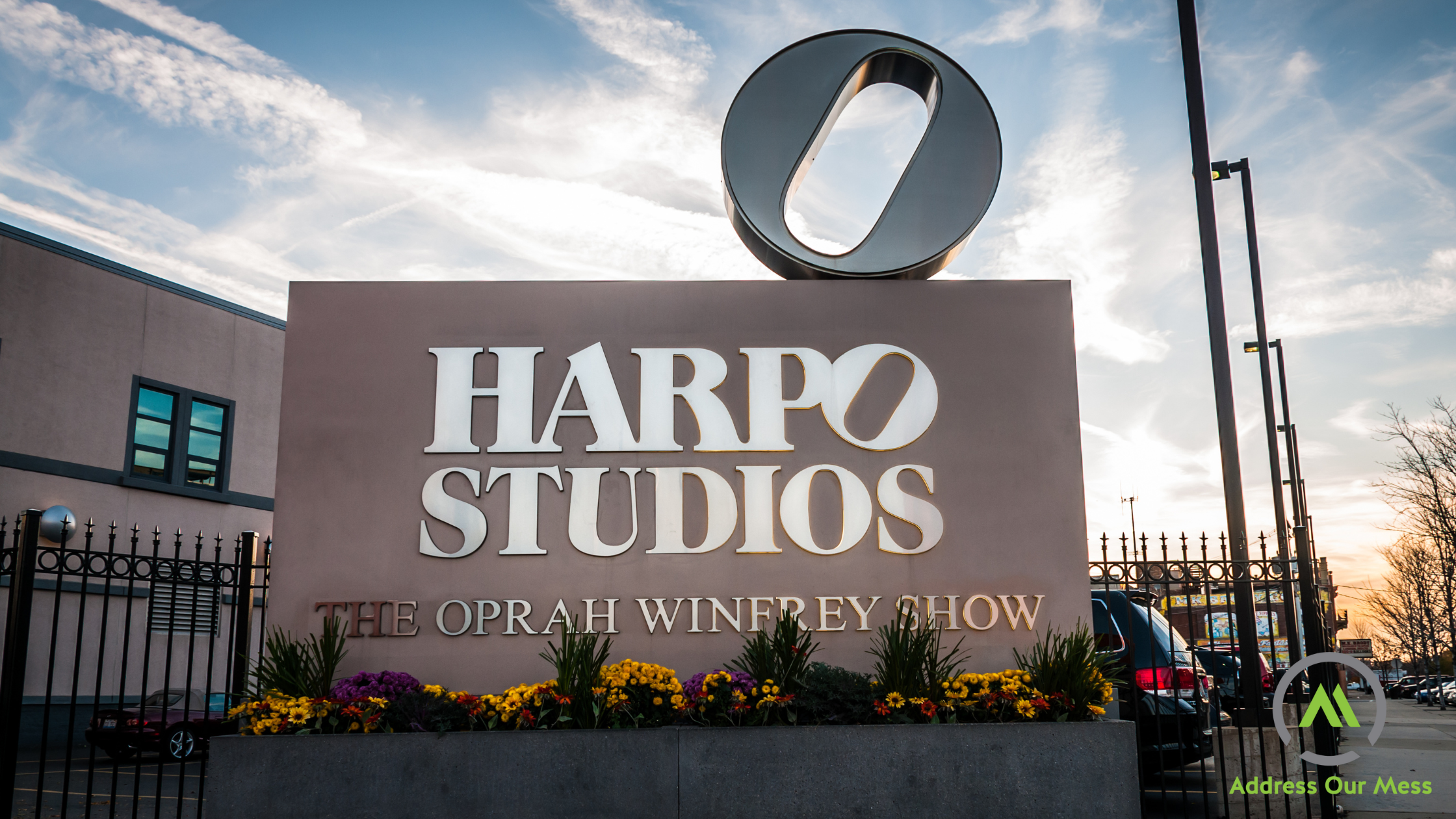 Oprah's studio sign banner
