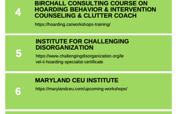 Hoarding therapy and organization training courses infographic thumbnail